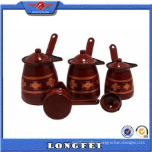 Brown Color Enamel Tea Coffee Pot Boiler Set